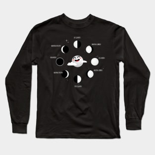 Moon Phases: Astronomy Science Lunar Calendar Long Sleeve T-Shirt